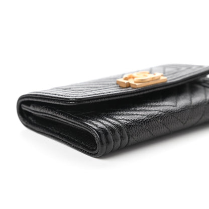 Chanel Caviar Quilted Boy Flap Card Holder Black 6 of 12