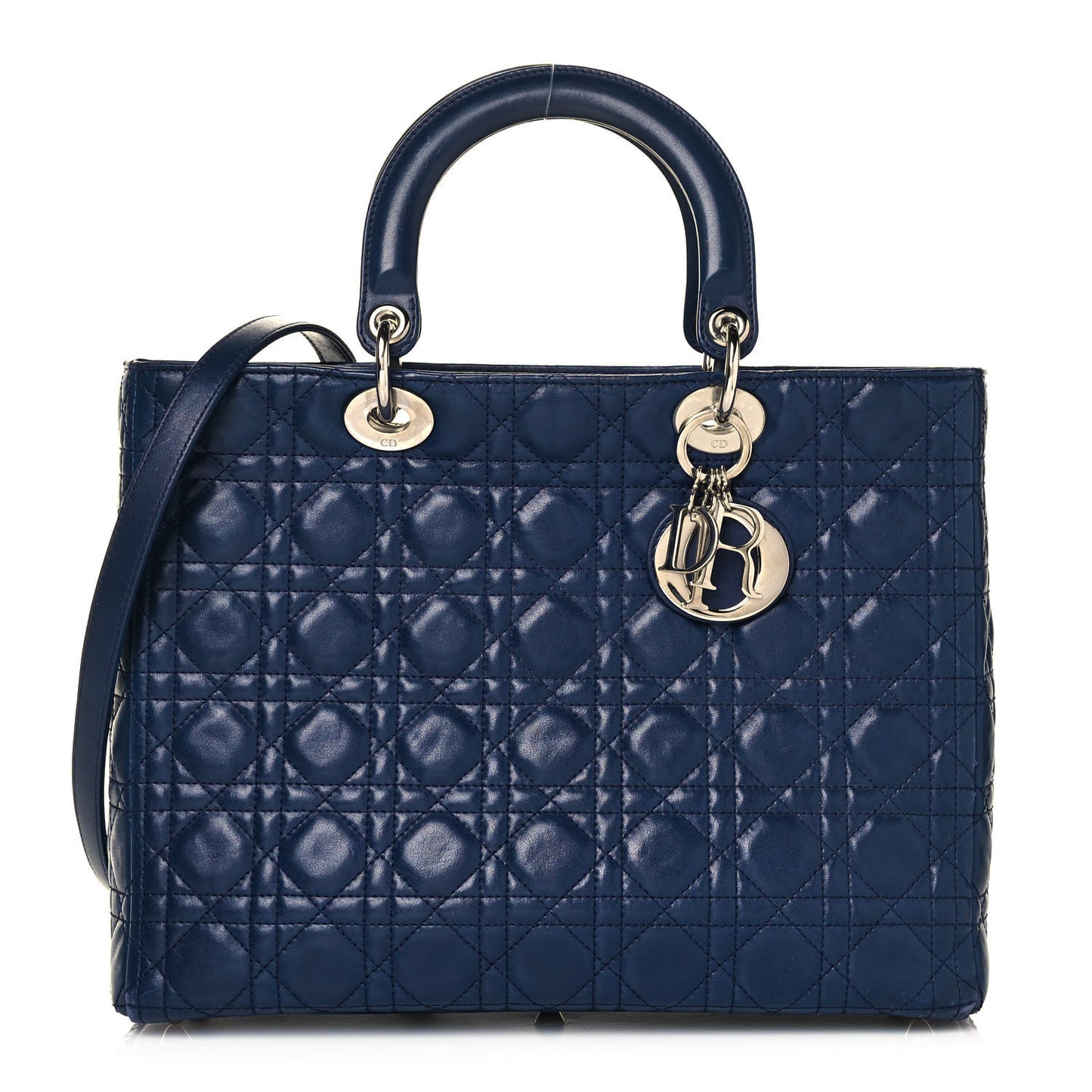 Lambskin Cannage Large Lady Dior Blue