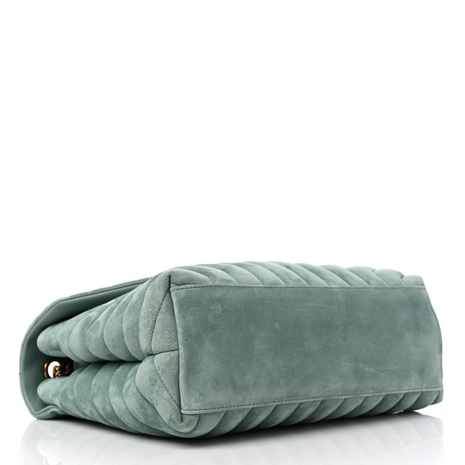 Saint Laurent Suede Y Quilted Monogram Medium Loulou Chain Satchel Vert Opaline 3 of 12