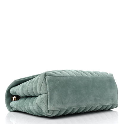 Saint Laurent Suede Y Quilted Monogram Medium Loulou Chain Satchel Vert Opaline 3 of 12