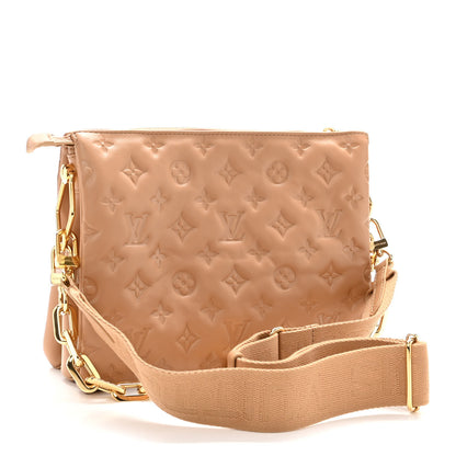 Louis Vuitton Lambskin Embossed Monogram Coussin PM Camel 3 of 10
