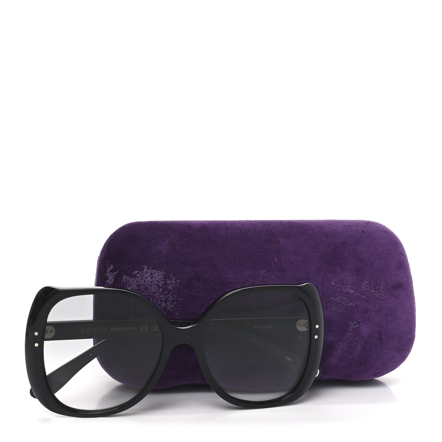 Acetate Square Frame Sunglasses GG0472S Black