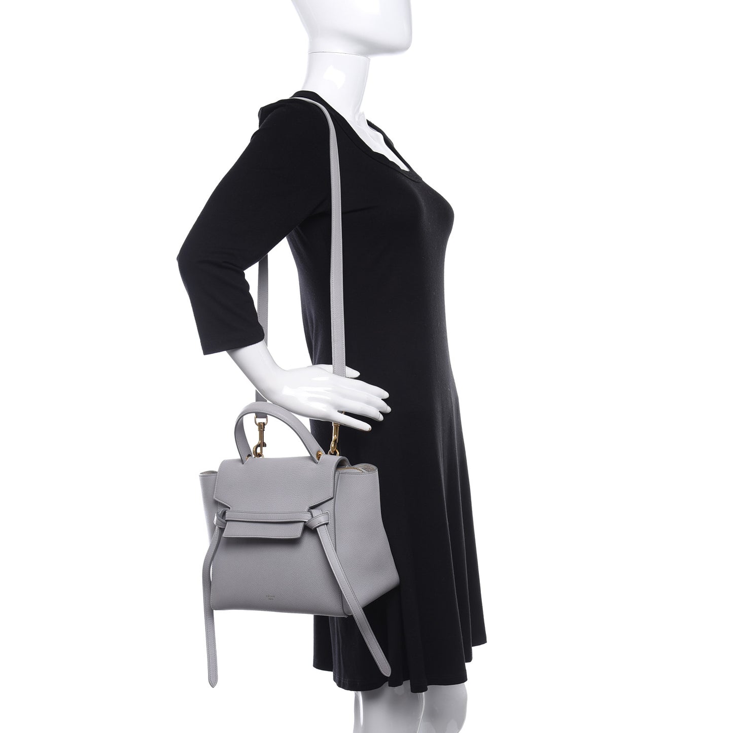 Grained Calfskin Micro Belt Bag Pearl Blue