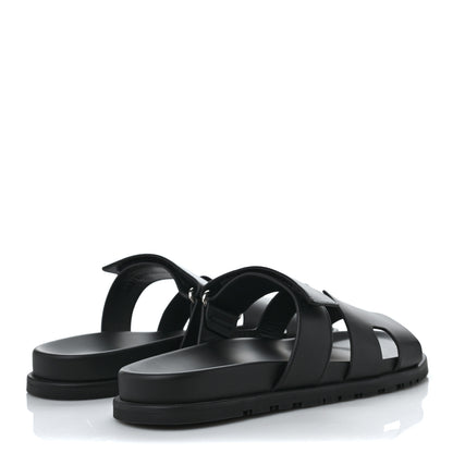 Hermes Calfskin Mens Chypre Sandals 42.5 Black 4 of 10