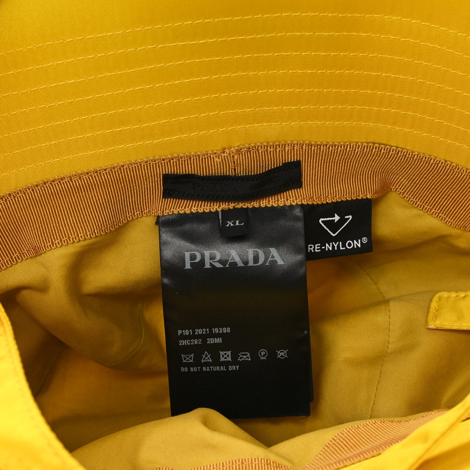 Prada Re-Nylon Mens Multifunctional Bucket Hat XL Giallo 8 of 8
