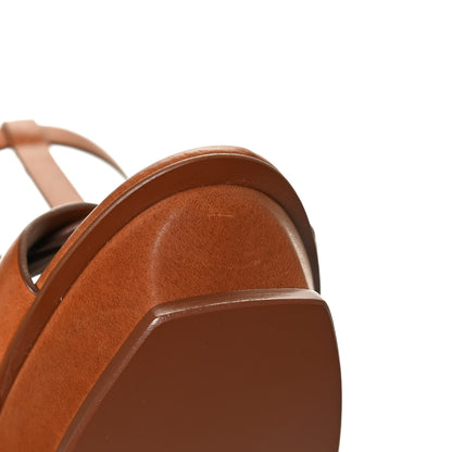 Saint Laurent Calfskin Tribute 105 Platform Sandals 40 Caramel 12 of 14