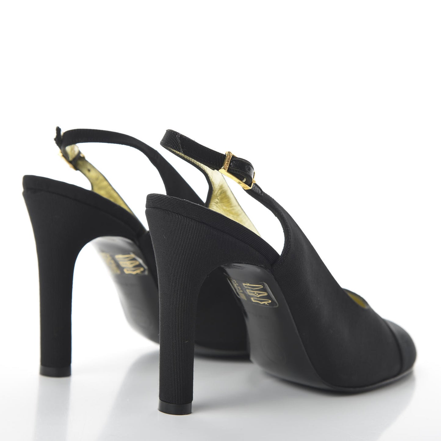 Grosgrain Cap Toe Slingback Pumps 36 Black