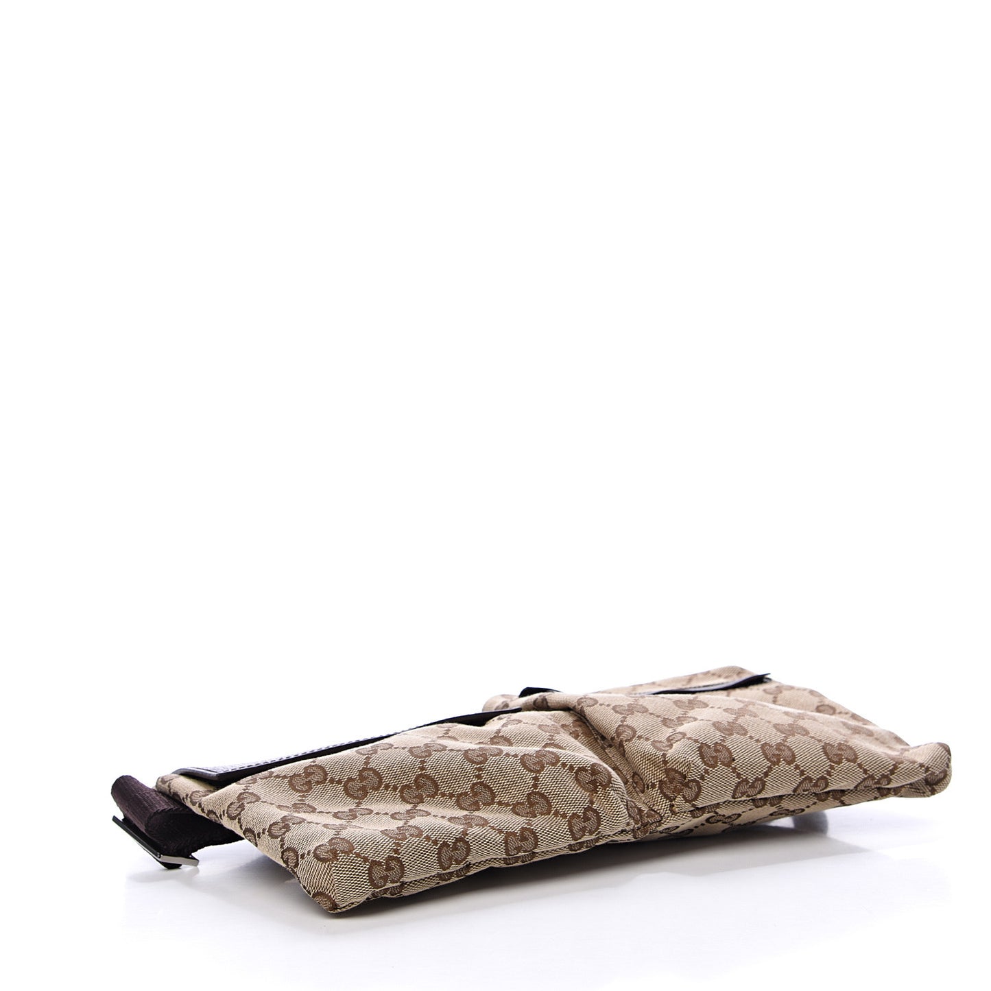 GG Monogram Double Pocket Belt Bag Dark Brown