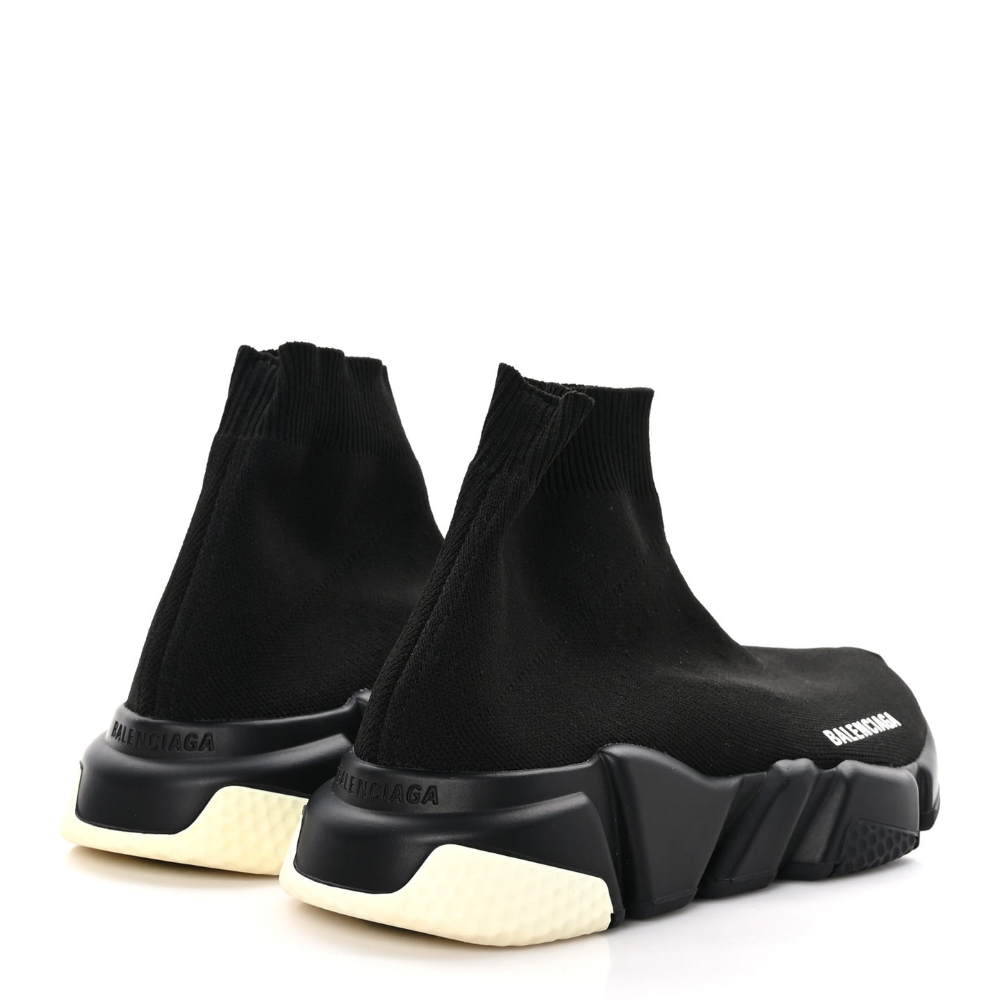 Neoprene Knit Womens Speed Sneakers 36 Black White