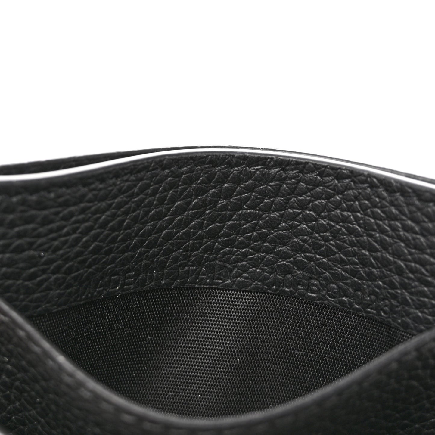 Grained Calfskin Logo Card Holder Black
