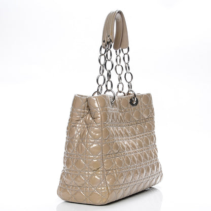 Christian Dior Patent Cannage Large Dior Soft Shopping Tote Grey 3 of 8