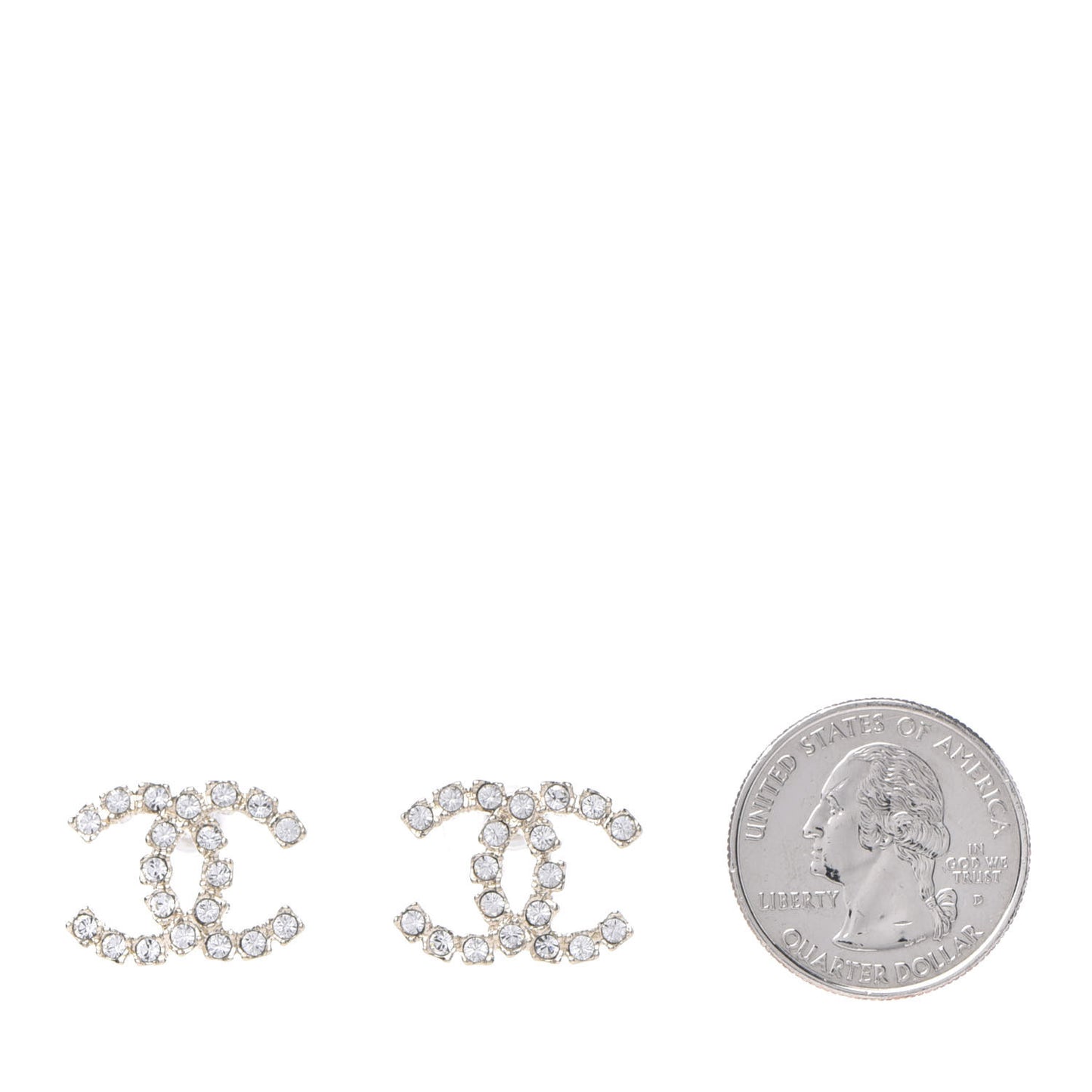 Crystal Coco's Pearls CC Earrings Light Gold