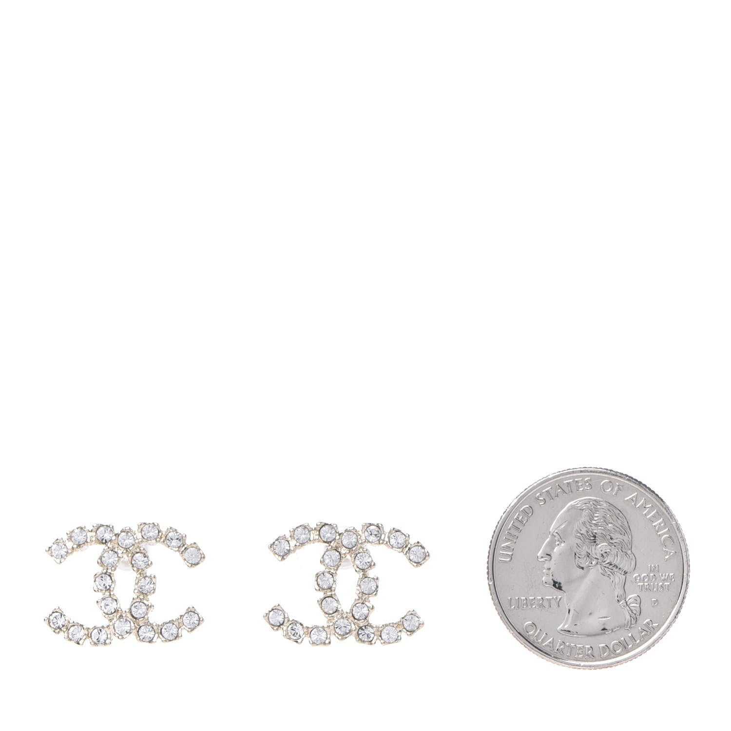 Chanel Crystal Coco's Pearls CC Earrings Light Gold 2 of 5