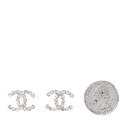 Chanel Crystal Coco's Pearls CC Earrings Light Gold 2 of 5