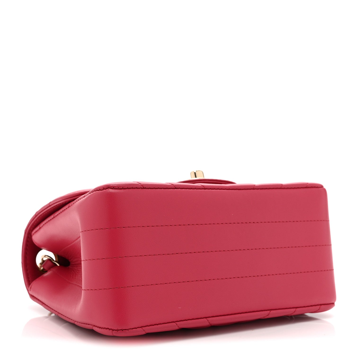 Chanel Lambskin Chevron Quilted Mini Square Flap Fuchsia 4 of 11