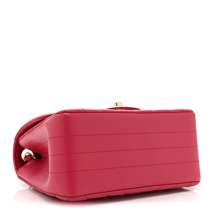Chanel Lambskin Chevron Quilted Mini Square Flap Fuchsia 4 of 11