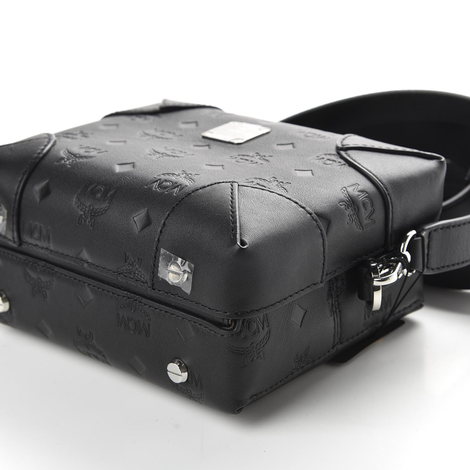 MCM Calfskin Ottomar Monogram Small Berlin Crossbody Black 8 of 9
