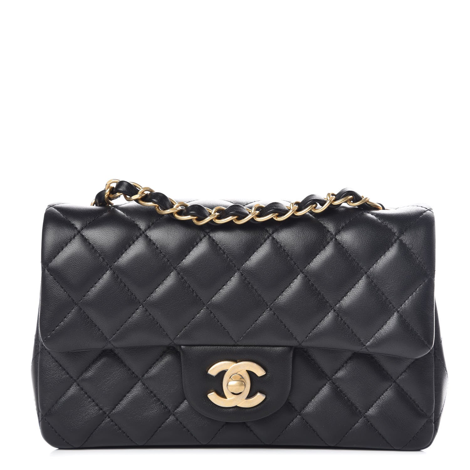 Chanel Lambskin Quilted Mini Rectangular Flap Black 1 of 16