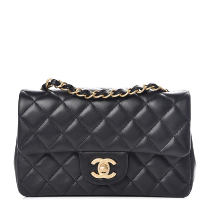 Chanel Lambskin Quilted Mini Rectangular Flap Black 1 of 16