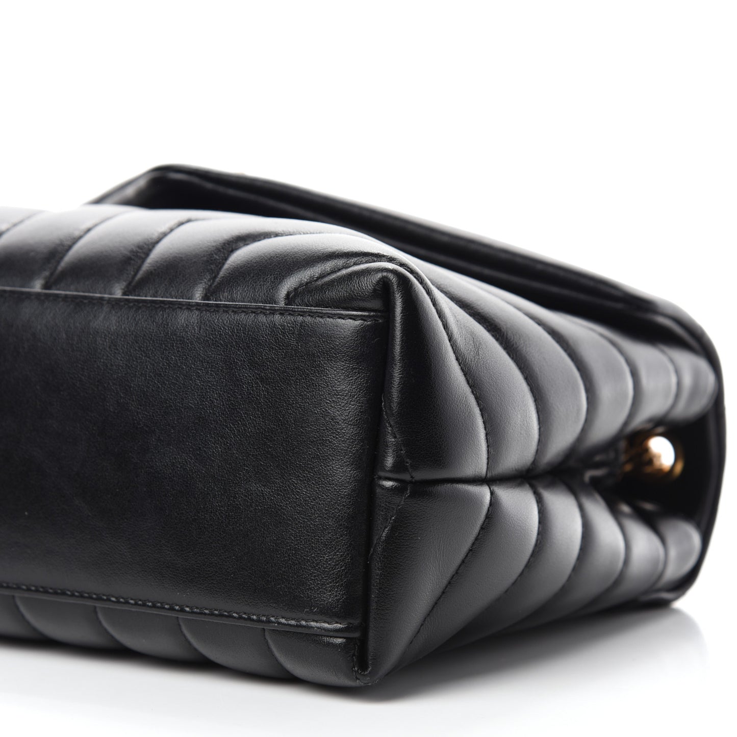 Calfskin Y Quilted Monogram Small Loulou Chain Satchel Black