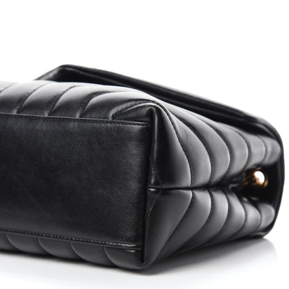 Saint Laurent Calfskin Y Quilted Monogram Small Loulou Chain Satchel Black 7 of 11