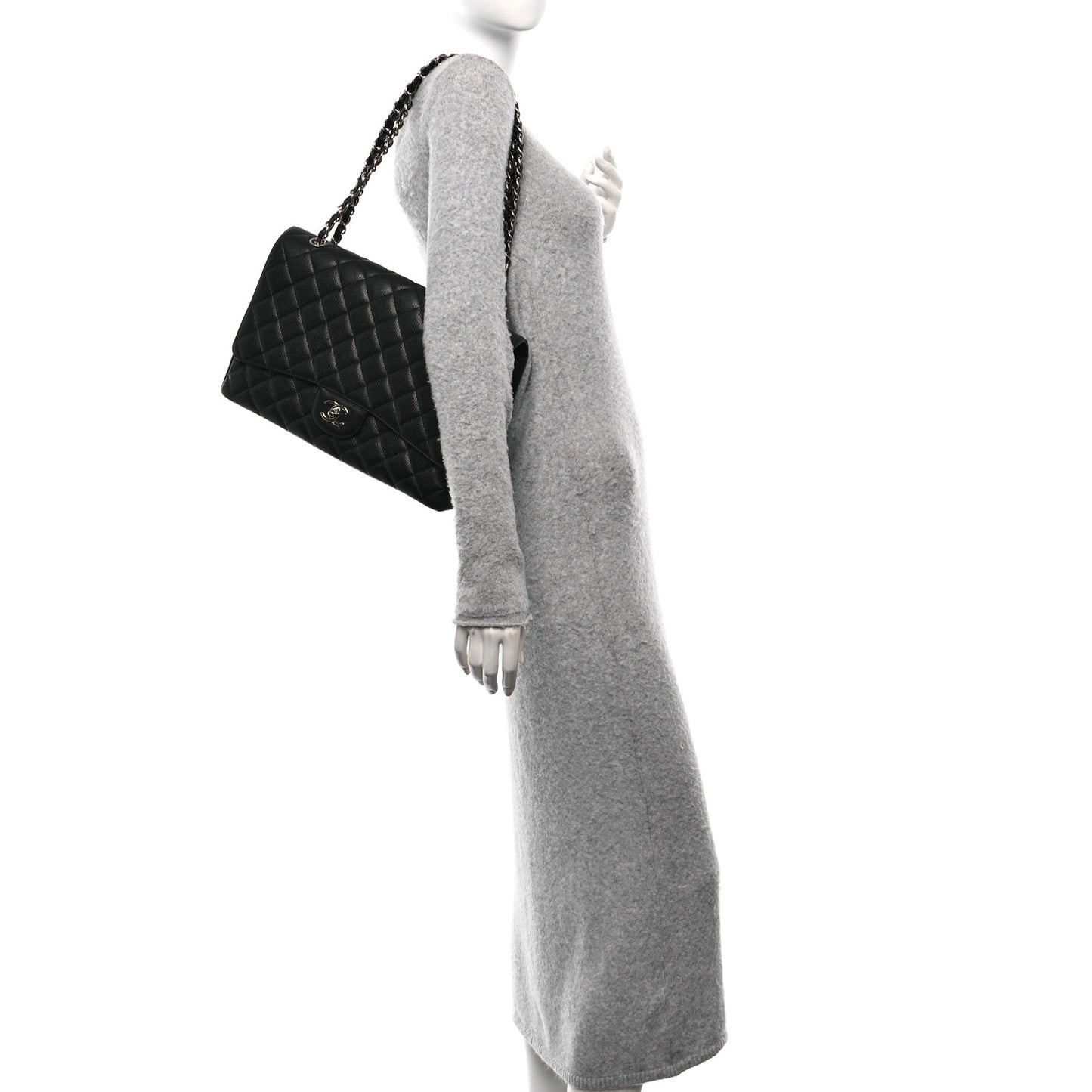 Caviar Quilted Maxi Single Flap Black