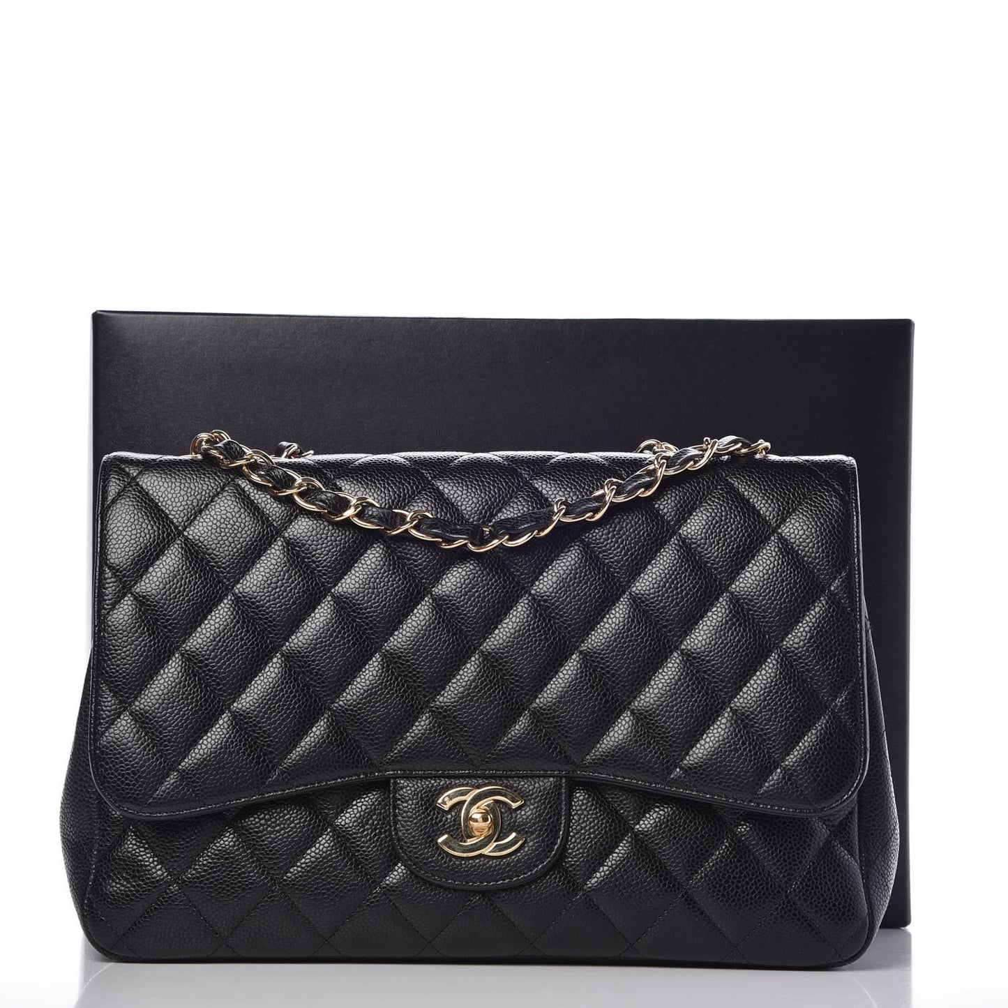 Caviar Quilted Jumbo Single Flap Black