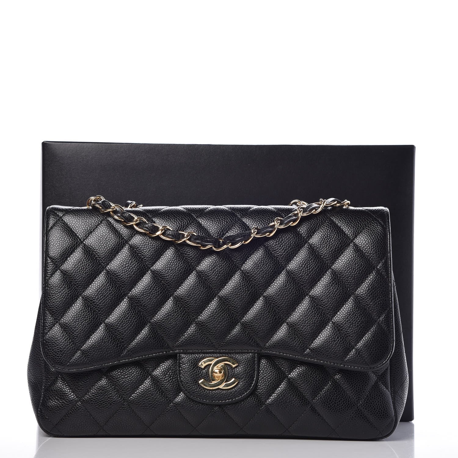 Chanel Caviar Quilted Jumbo Single Flap Black 8 of 8