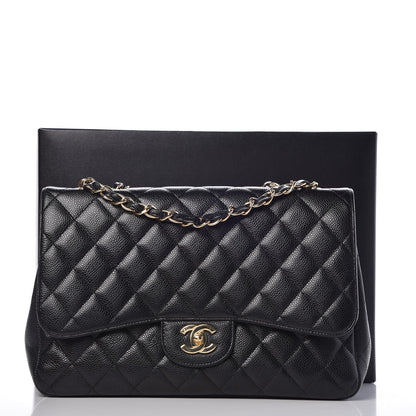 Chanel Caviar Quilted Jumbo Single Flap Black 8 of 8