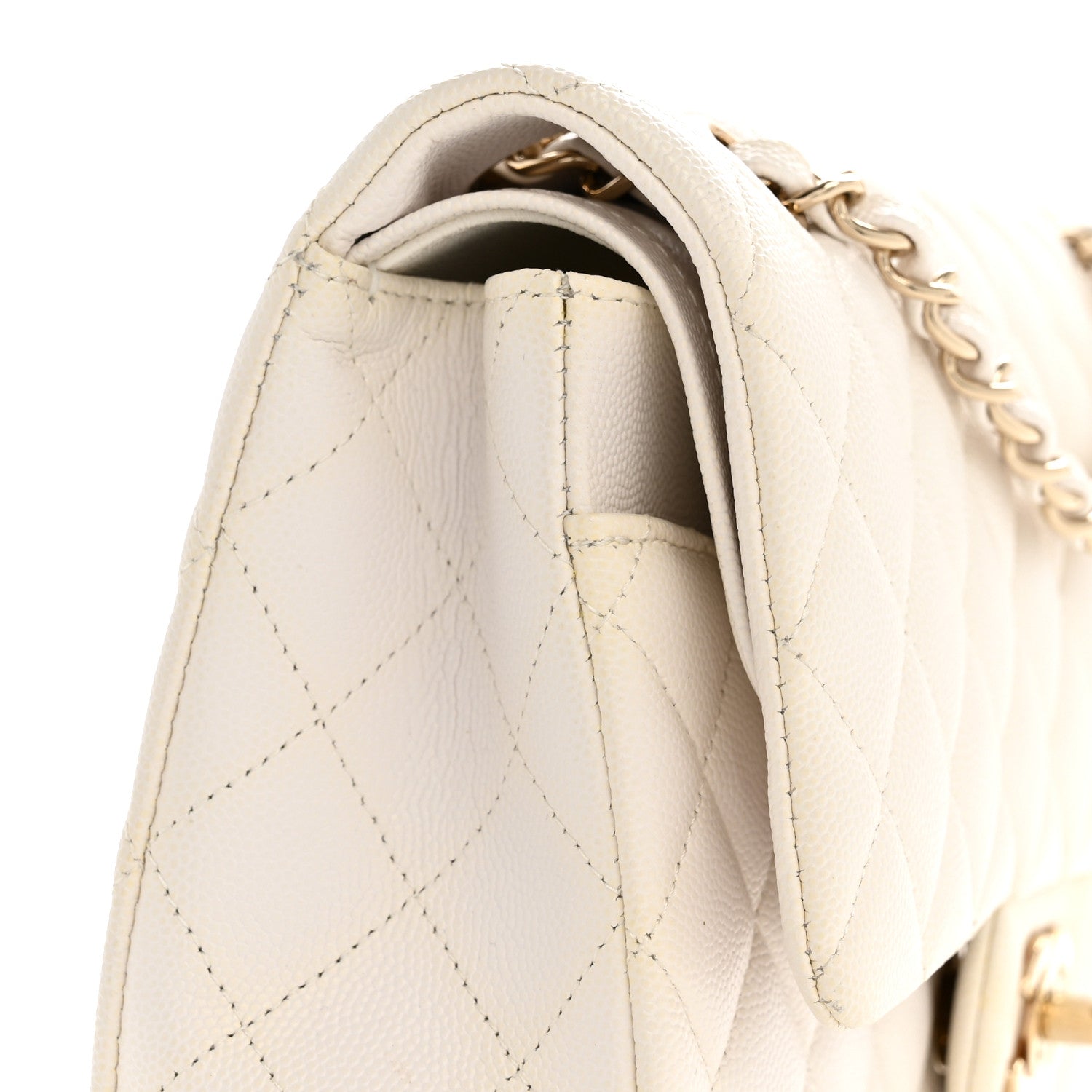 Chanel Caviar Quilted Medium Double Flap White 15 of 15