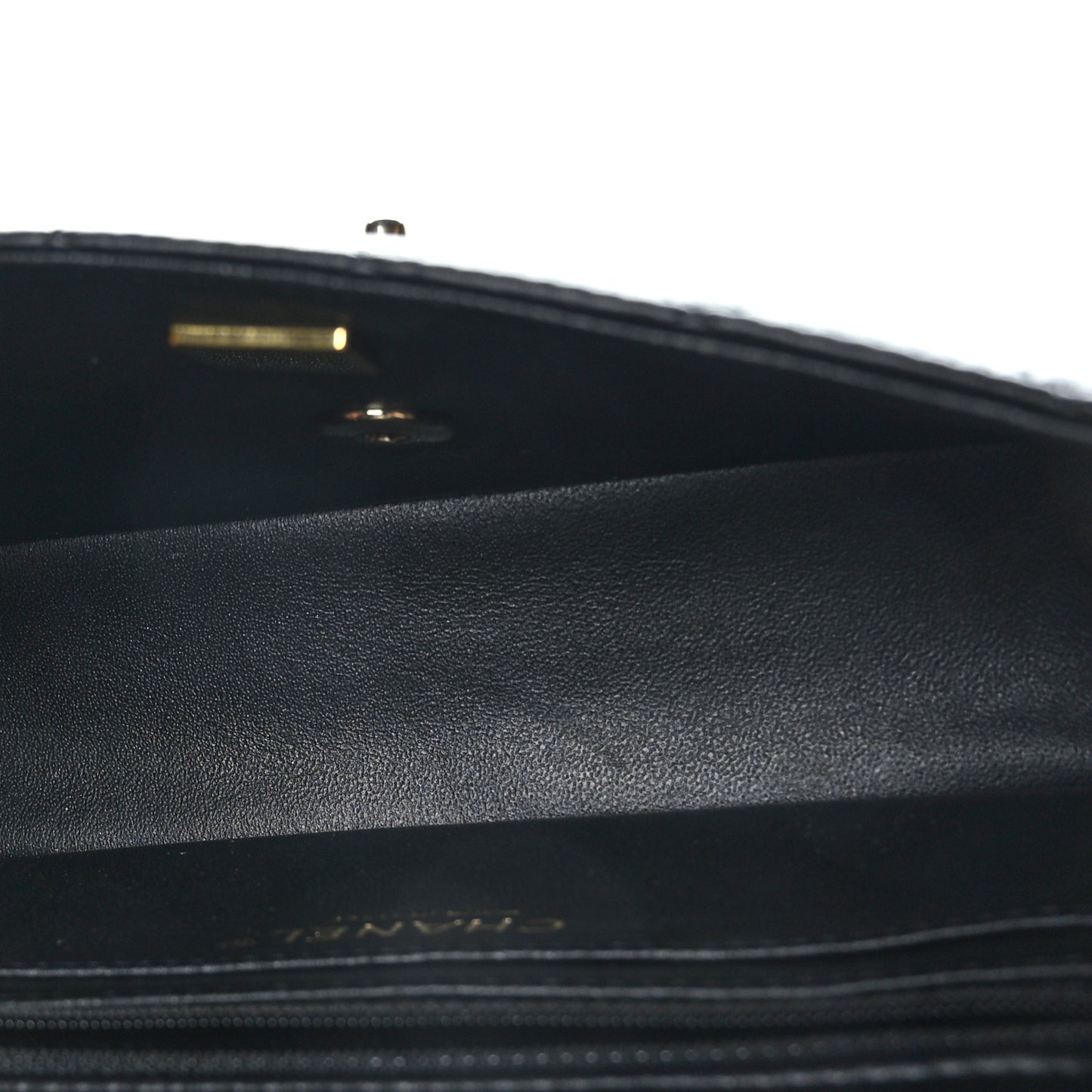 Lambskin Quilted Mini Rectangular Flap Black