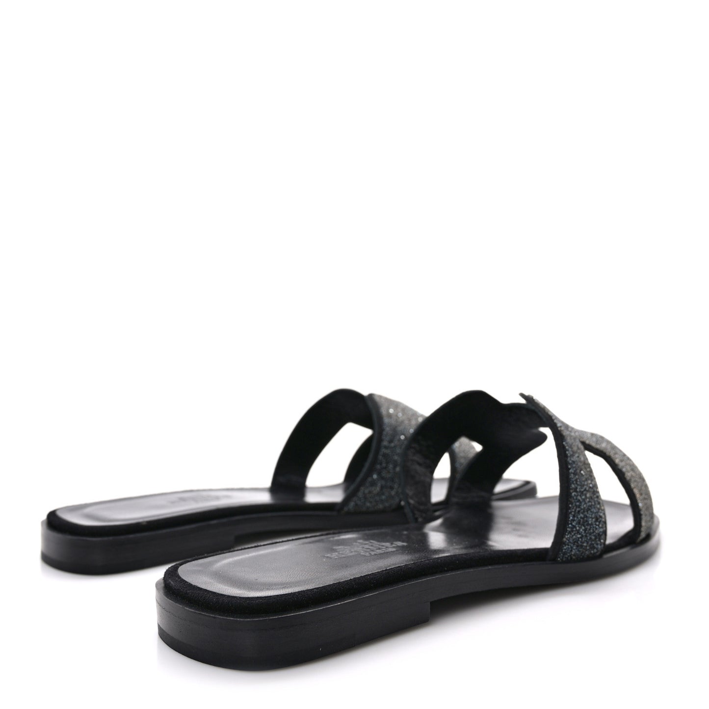 Suede Goatskin Crystal Powder Oran Sandals 35.5 Marine
