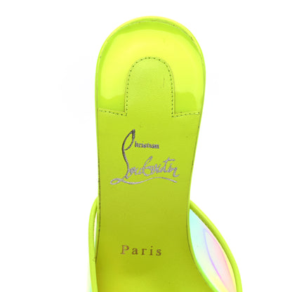Christian Louboutin PVC Just Arch 100 Slide Sandals 38 Neon Yellow 8 of 9