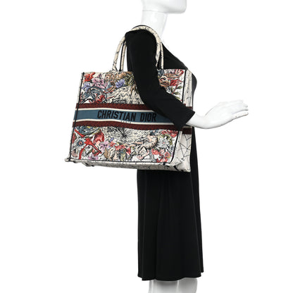 Christian Dior Canvas Embroidered Large Zodiac Book Tote Latte Multicolor 2 of 15