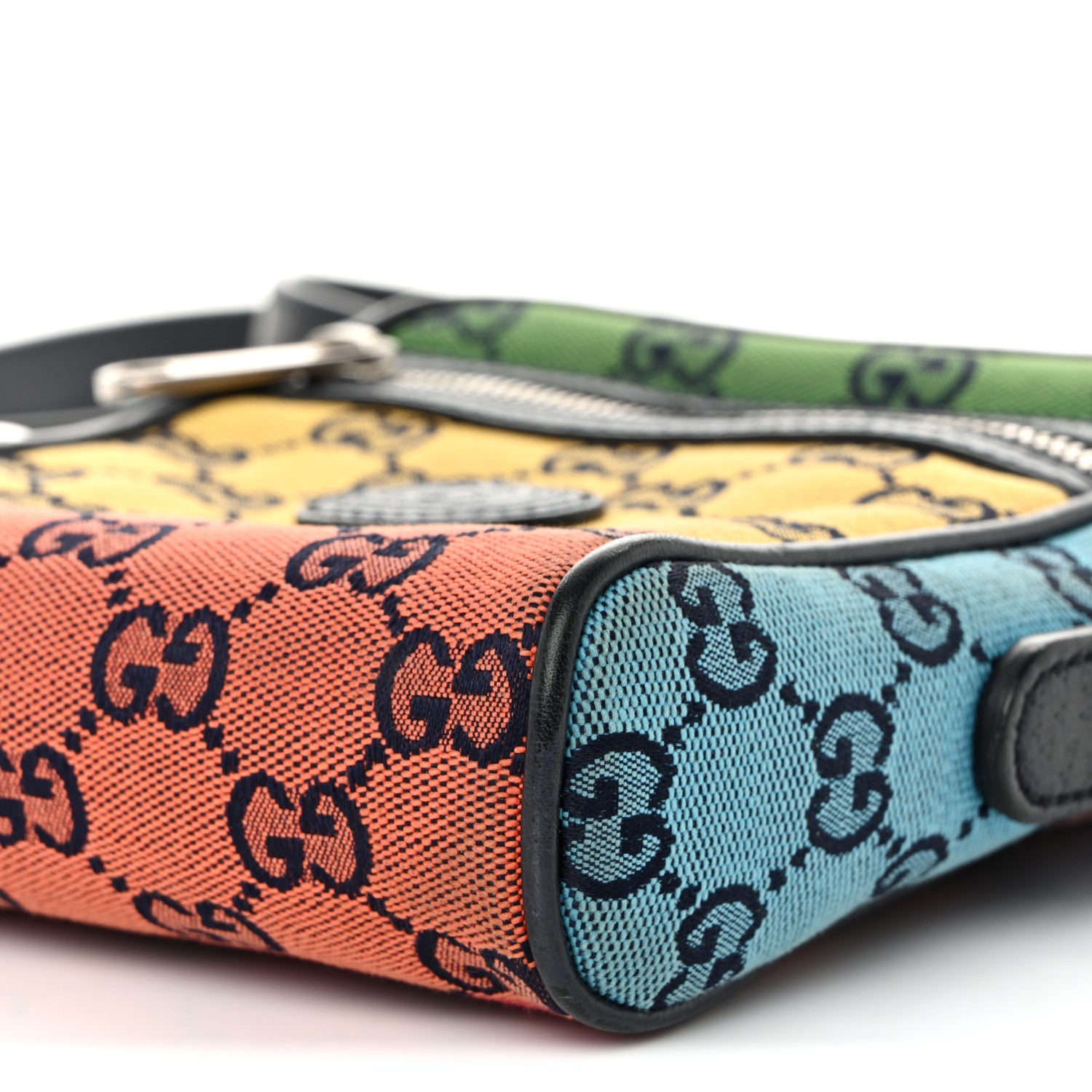 Gucci Monogram Multicolor Mini Retro Interlocking G Messenger Blue Rainbow Light Blue 10 of 10