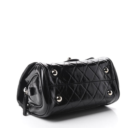 Chanel Distressed Patent Quilted Single Flap Bag Black 4 of 11