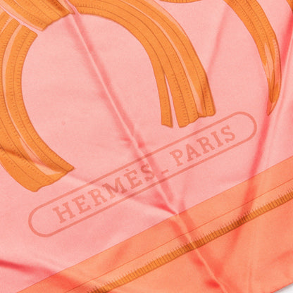 Hermes Silk Dip Dye Petit H Tigre Royal Triangle Shawl 7 of 7