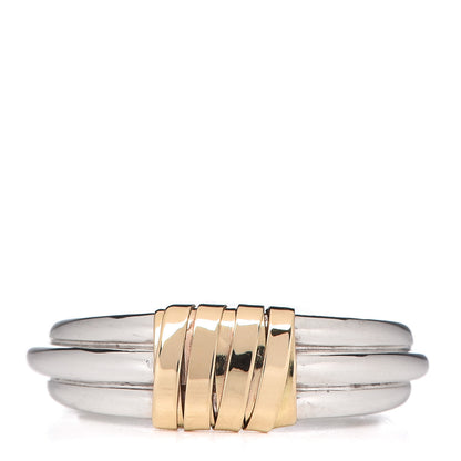Cartier Sterling Silver 18K Yellow Gold Wrap Band Ring 51 5.75 1 of 5