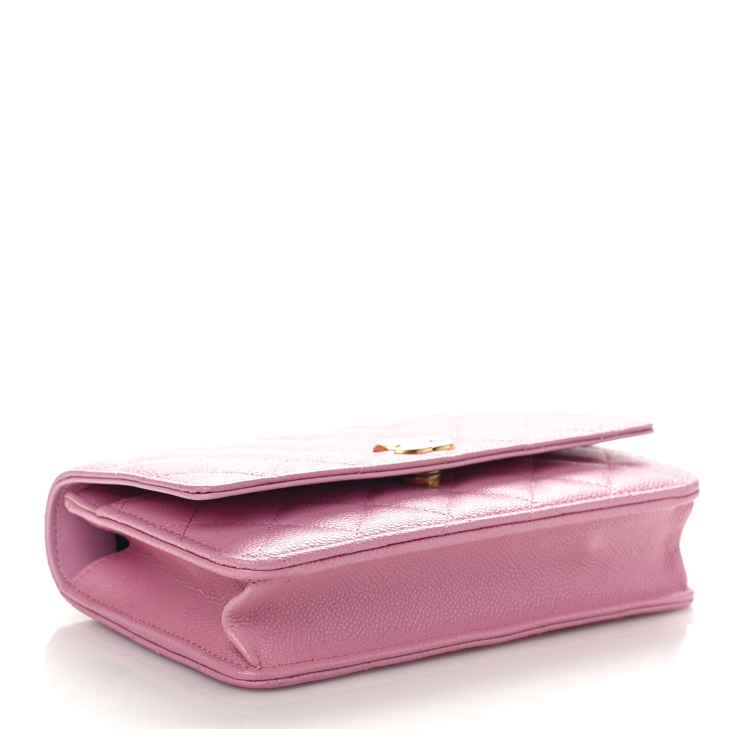 Chanel Shiny Caviar Quilted Pick Me Up Wallet On Chain WOC Pink 4 of 10