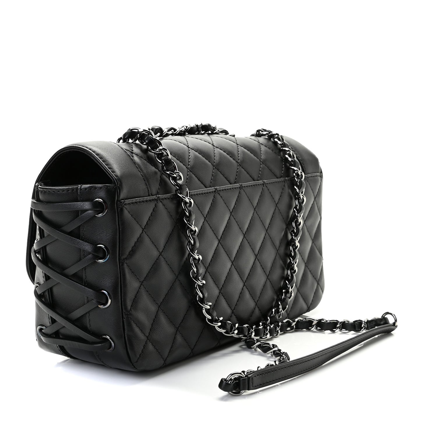 Calfskin Quilted Medium Coco Corset Flap Black