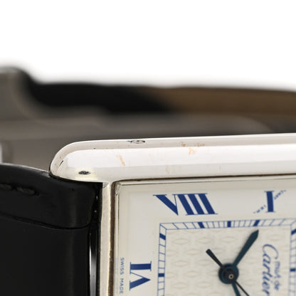 Cartier Sterling Silver Vermeil Alligator 25mm Must de Cartier Tank Quartz Watch 6 of 7