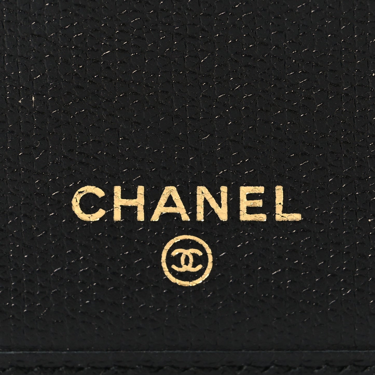 Grained Calfskin CC Button Yen Wallet Black