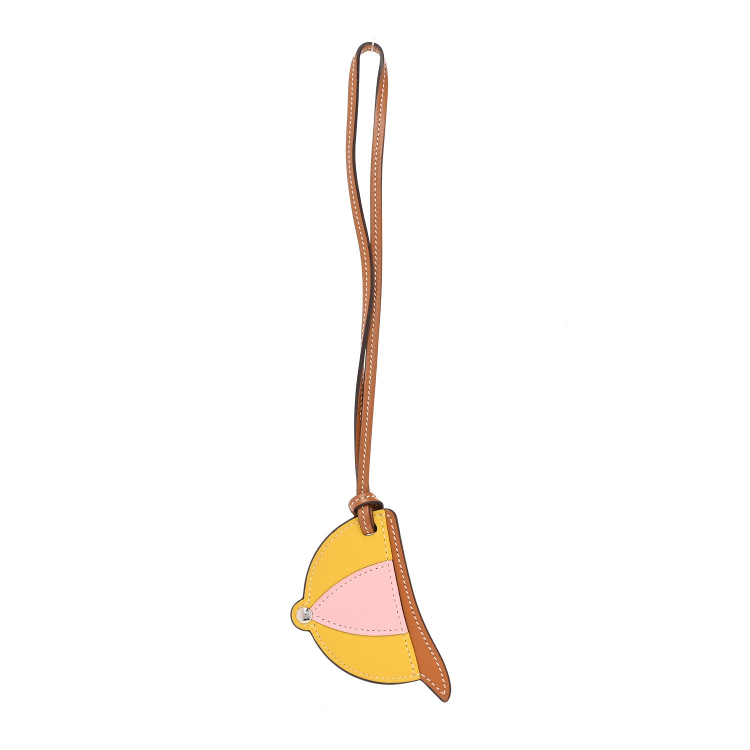 Hermes Butler Swift Paddock Bombe Bag Charm Natural Sable Jaune De Naples Rose Sakura 1 of 4