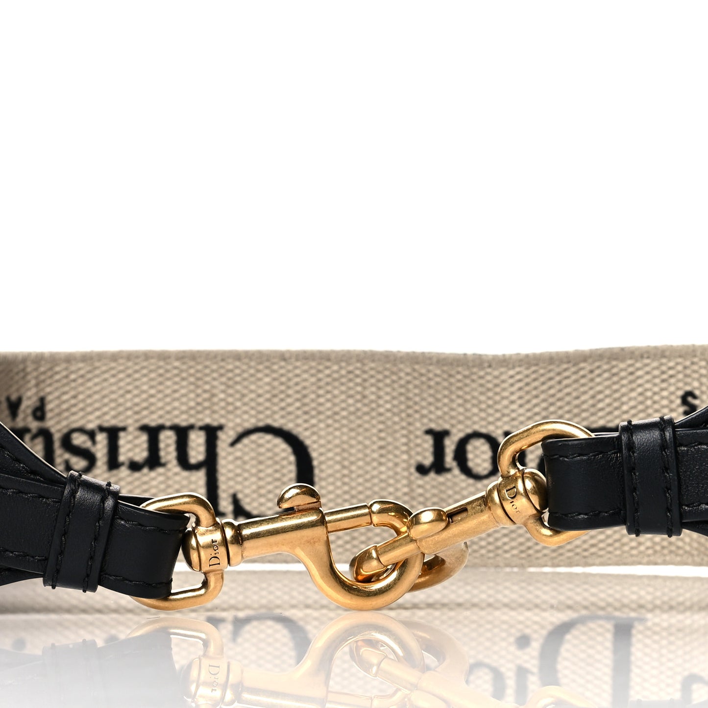 Canvas Embroidered Shoulder Strap Black