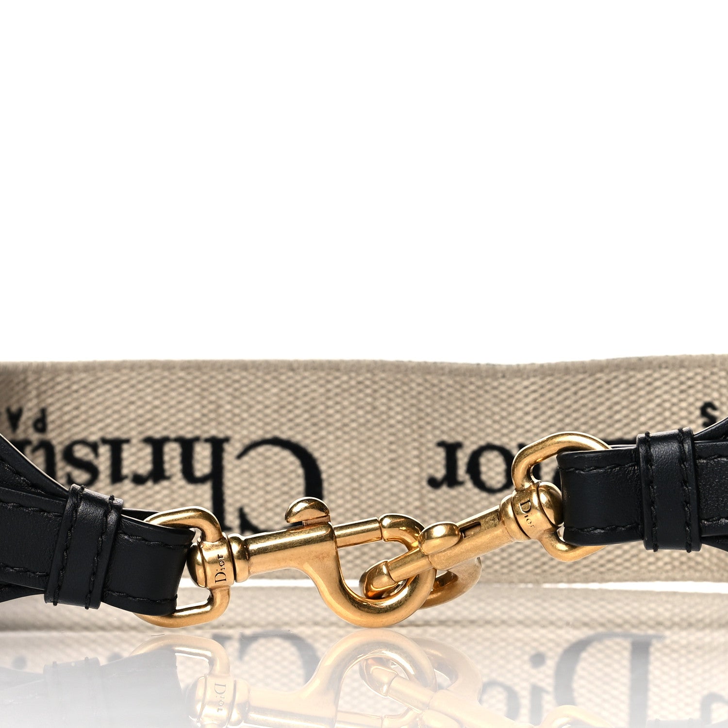 Christian Dior Canvas Embroidered Shoulder Strap Black 3 of 4