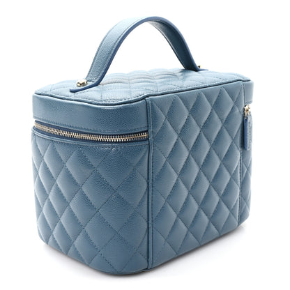 Chanel Caviar Quilted Large Vanity Pouch Blue 3 of 8