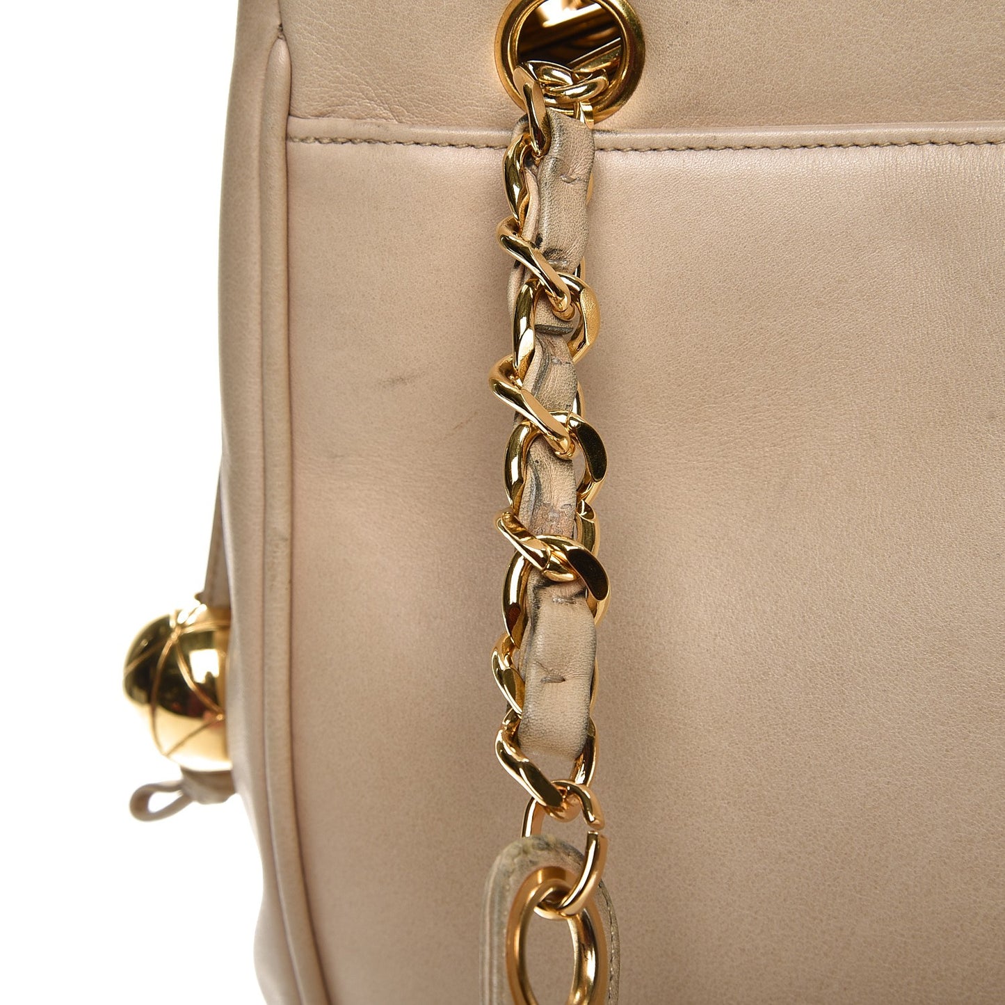 Lambskin CC Shoulder Bag Beige