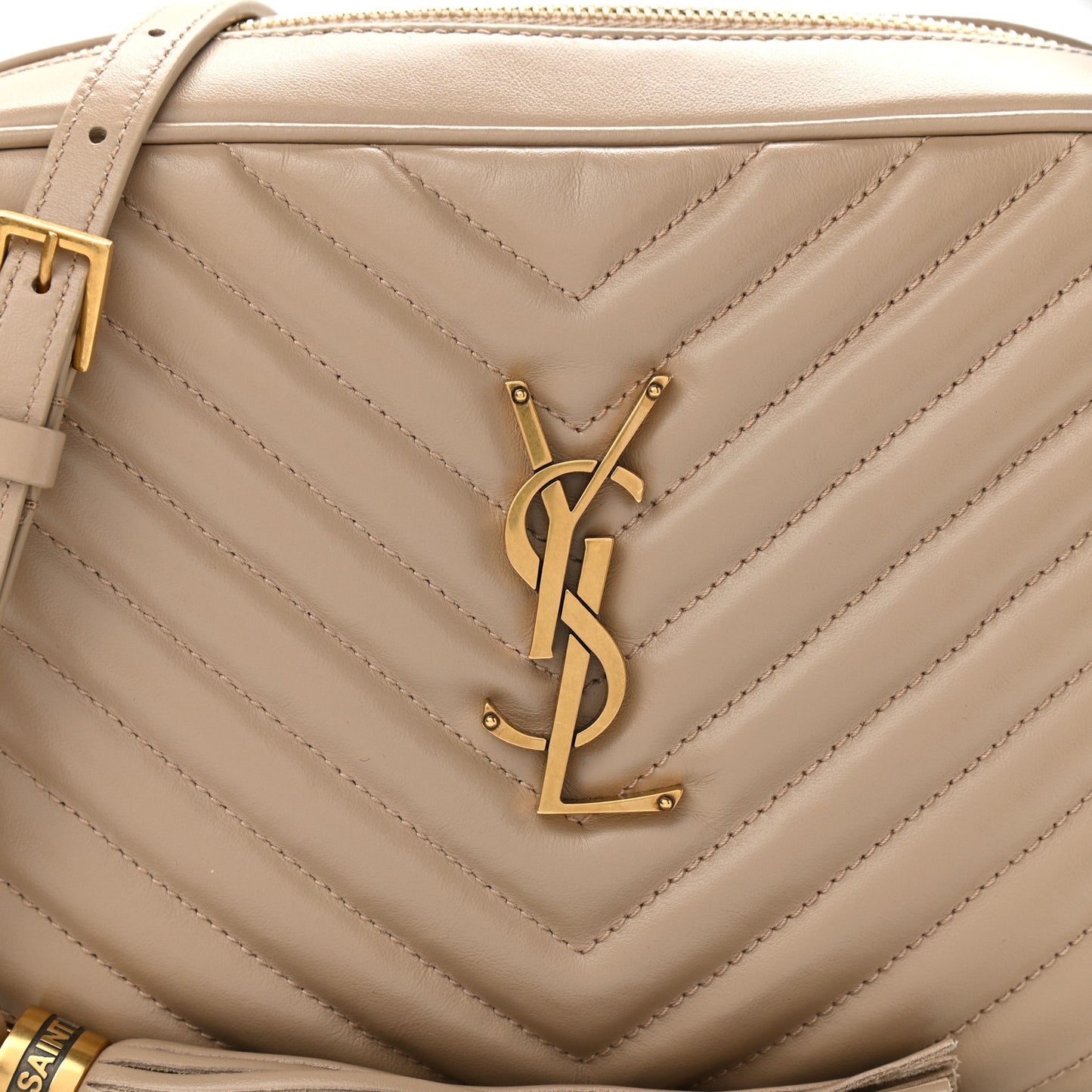 Calfskin Matelasse Monogram Lou Camera Bag Dark Beige