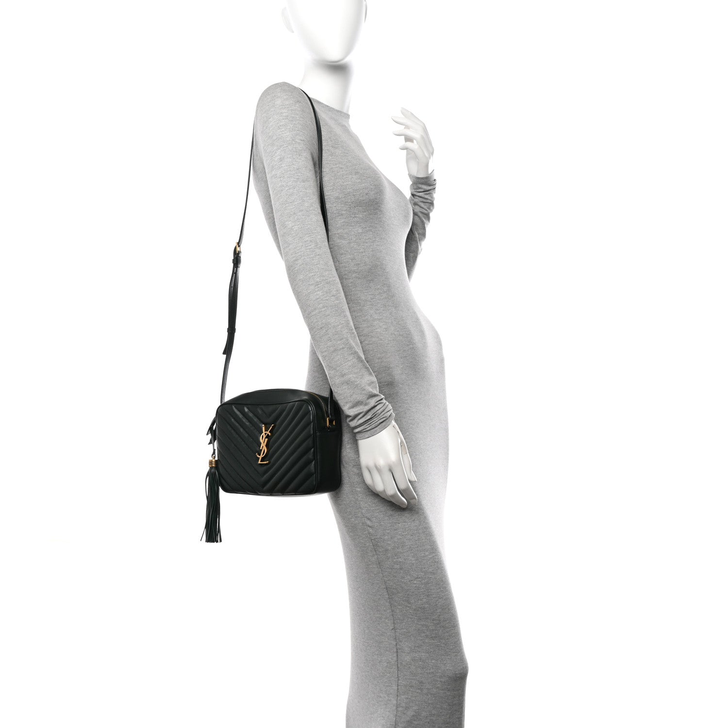 Saint Laurent Calfskin Matelasse Monogram Lou Camera Bag Military Green 2 of 10