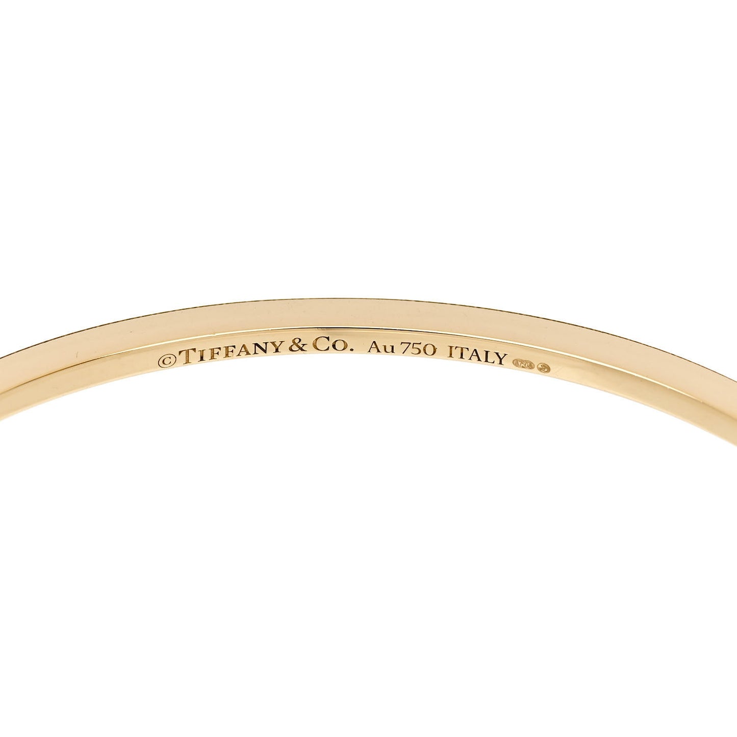 18K Yellow Gold Diamond T Hinged Wire Bangle Bracelet
